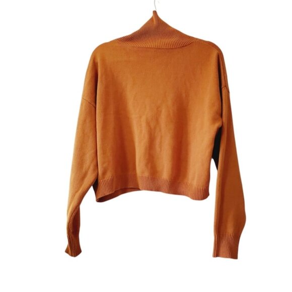 Melrose & Market Burnt Orange Boxy Quarter Zip Lounge Pullover sweater XL - Picture 3 of 7